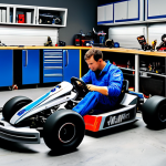 카트라이더 초보 유저를 위한 레벨업 플랜 - Kart Customization**

"A brightly lit garage scene, featuring a fully clothed mechanic working on a ...