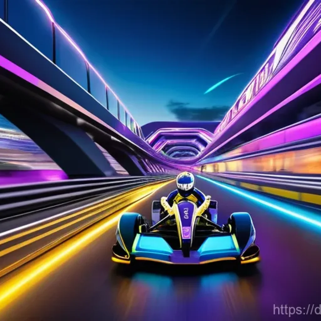 카트라이더 신규 트랙 평가 - **Prompt 1: "The Grand Opening Rush on Nitro Neon Circuit"**
    "A wide-angle, dynamic shot of a fu...