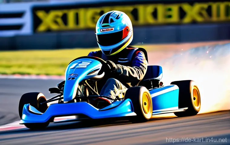 카트라이더 초보 유저의 트랙 공략 - **Prompt: "A dynamic, high-energy scene capturing the intense start of a KartRider race. Multiple br...