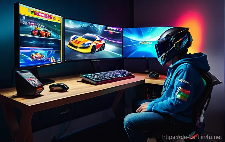 카트라이더 이벤트 코인 사용법 - **Prompt:** A young adult gamer (18-25, dressed in a comfortable hoodie and jeans) sits intently at ...