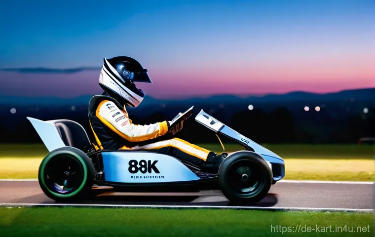 카트라이더 초보자를 위한 이벤트 참가 가이드 - **Prompt:** A group of four enthusiastic young racers, aged between 16 and 20, from diverse backgrou...