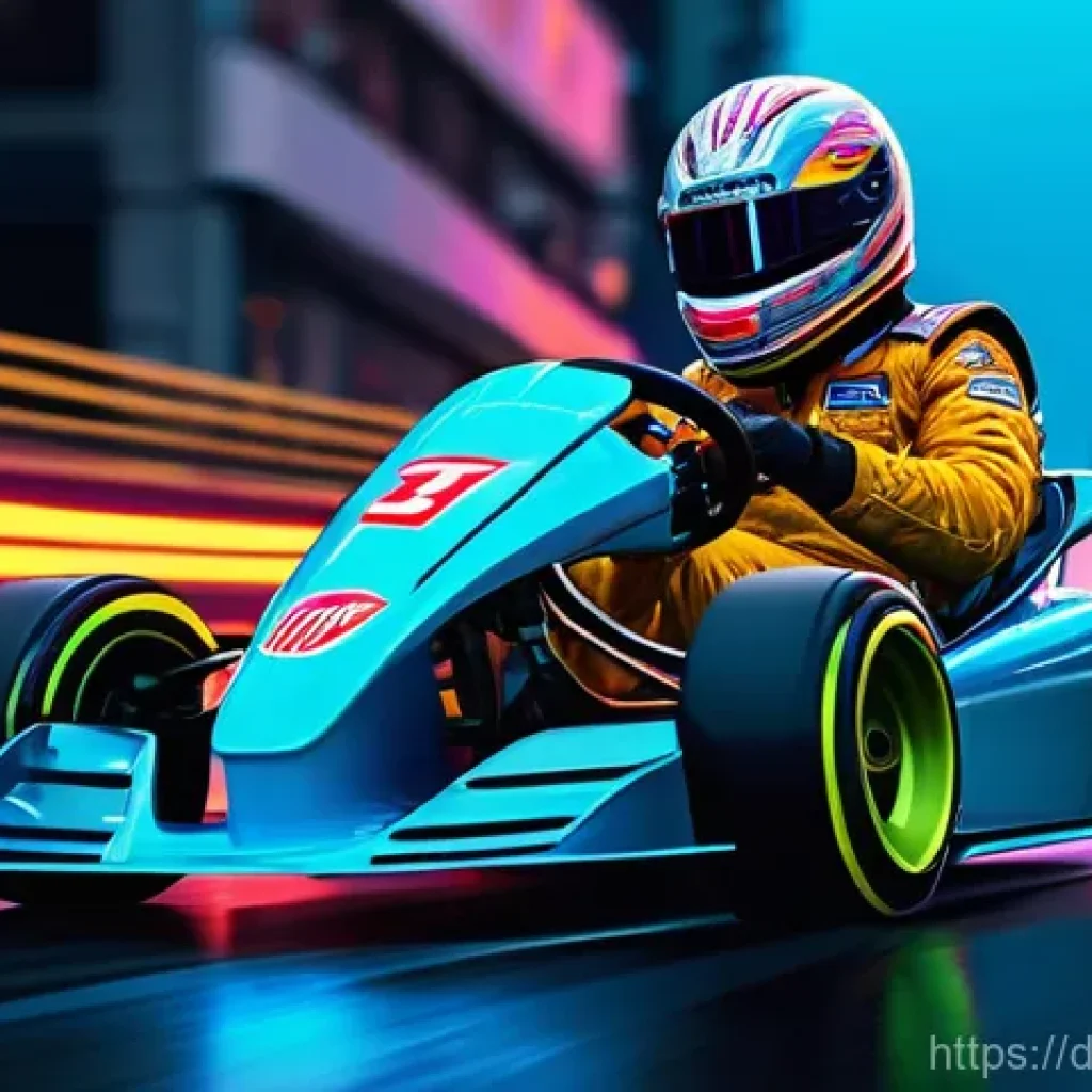 카트라이더 드리프트 챌린지 - **Prompt 1: Dynamic Drift in a Neon City**
    An exhilarating, high-speed kart race scene set in a ...
