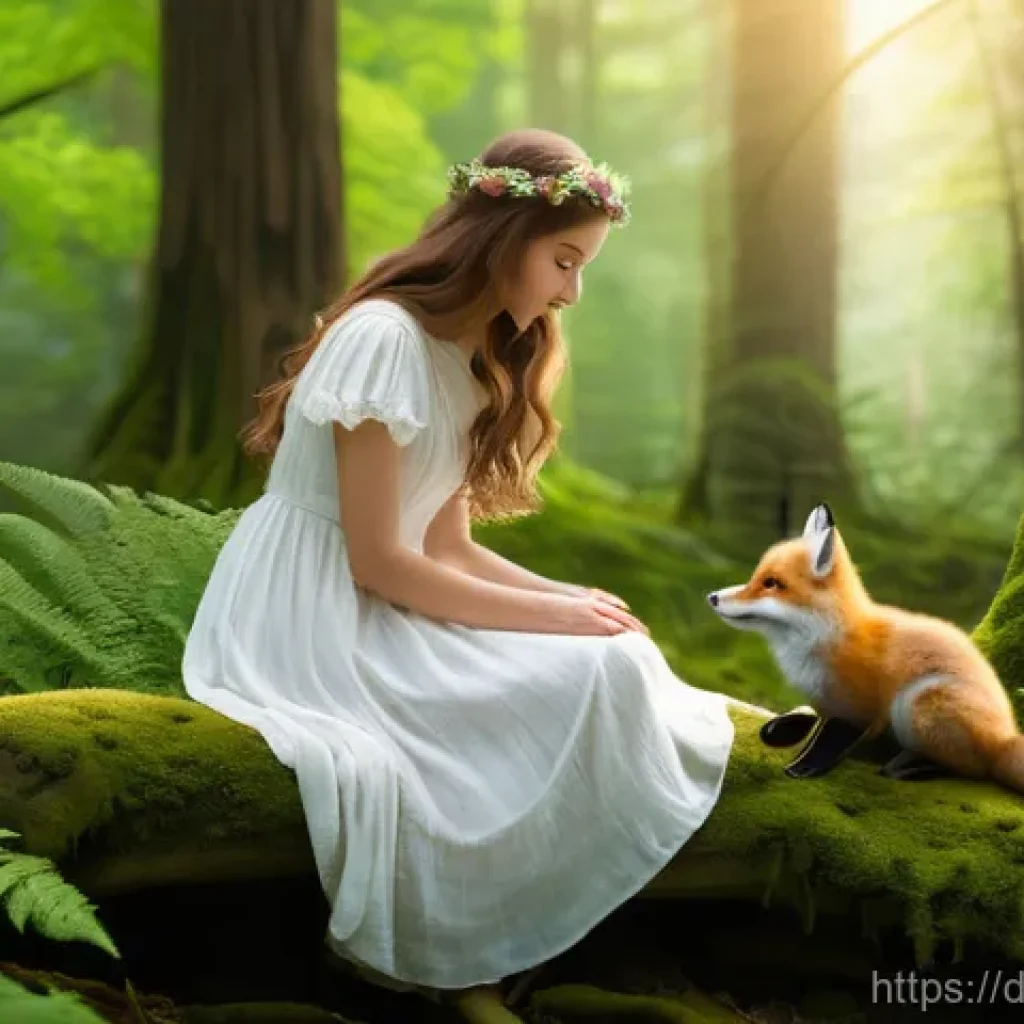 카트라이더 스피드전 상위권 공략 - A whimsical forest scene at dawn. A young woman, approximately 20 years old, with long, flowing brow...