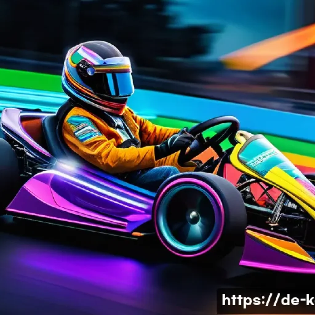 카트라이더 초보 유저와 프로 유저 차이 - A dynamic racing scene on a colorful, curvy kart racing track inspired by "Rainbow Road," showcasing...