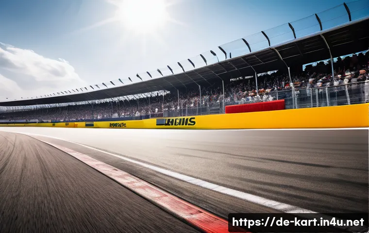 카트라이더 트랙 공략 동영상 - A dynamic racing car sharply braking before a tight corner on a professional racetrack, showing prec...
