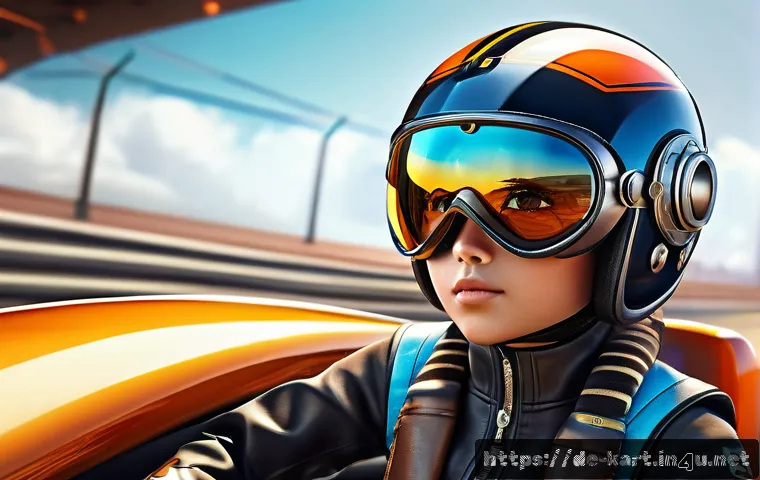 카트라이더 팬아트 대회의 유저 반응 - A vibrant digital painting of a KartRider character in dynamic racing action, featuring anime-inspir...