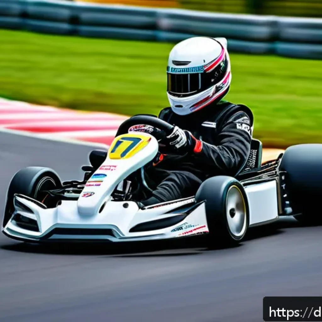 카트라이더 초보자를 위한 기사 - A dynamic and colorful kart racing scene on a detailed European-style race track, featuring a confid...