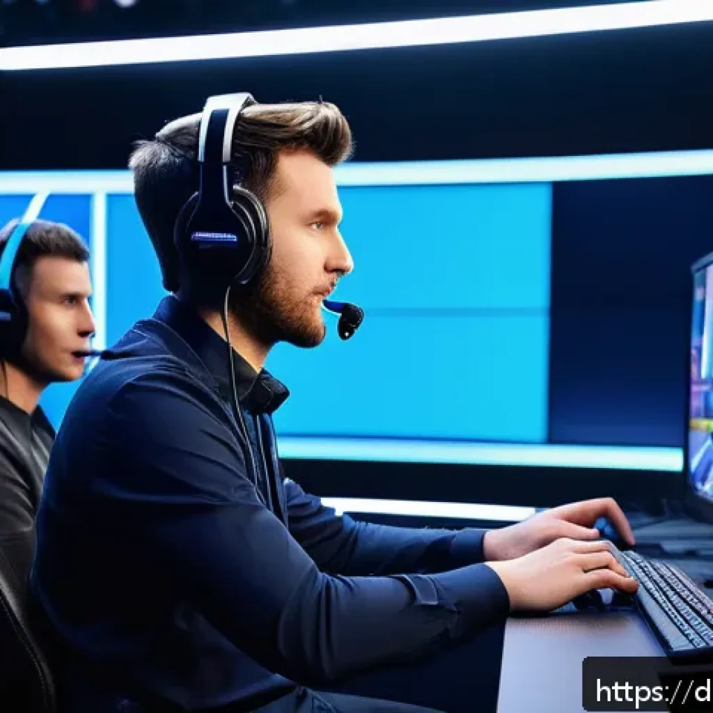 카트라이더 공식 리그 대회 해설 - A dynamic esports live commentary studio scene showcasing a diverse team of commentators in action d...