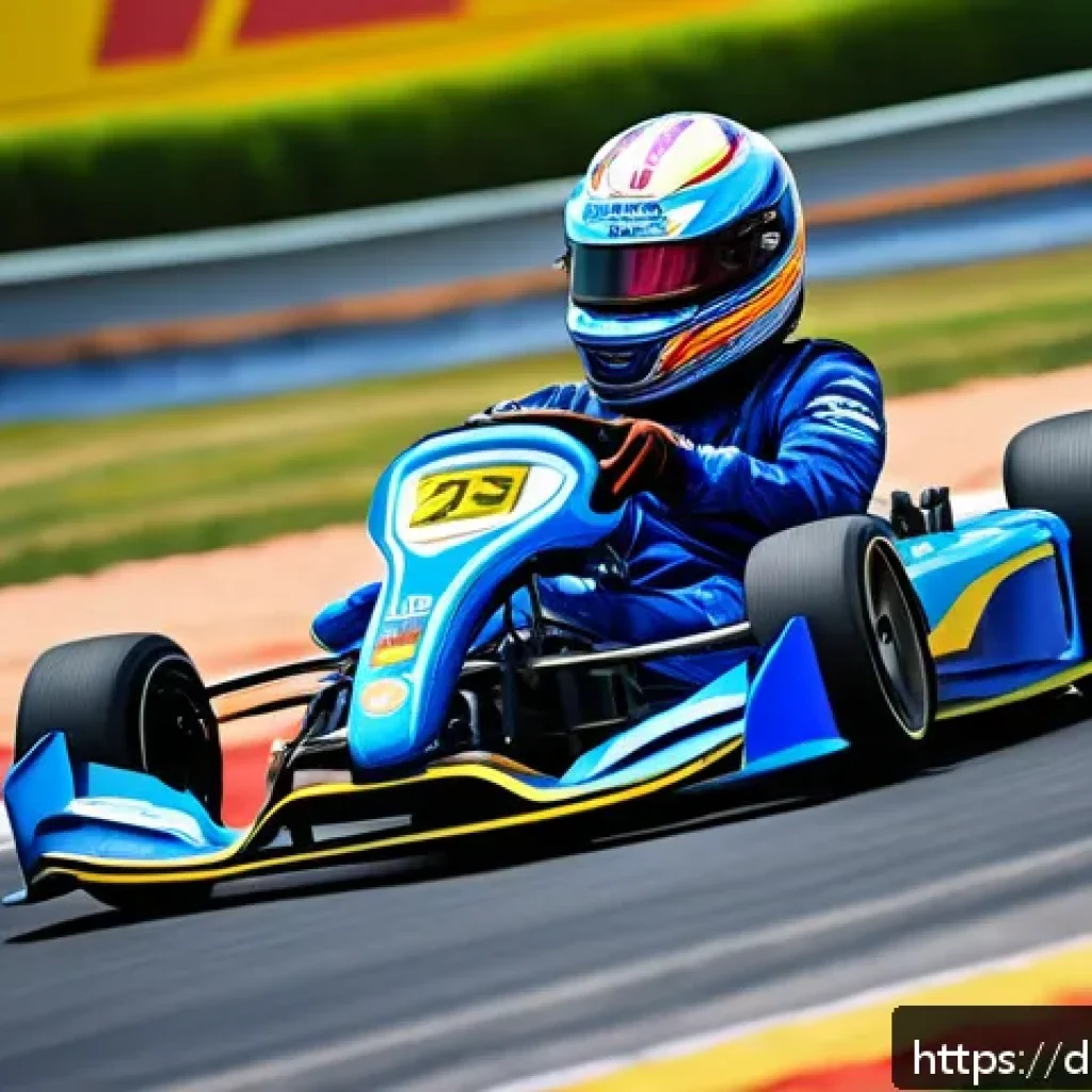 카트라이더 캐릭터 계급 체계 - A dynamic scene of a professional kart racer executing a perfect drift through a sharp corner on a v...
