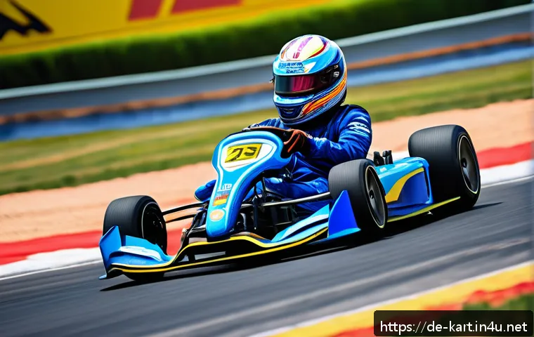 카트라이더 캐릭터 계급 체계 - A dynamic scene of a professional kart racer executing a perfect drift through a sharp corner on a v...