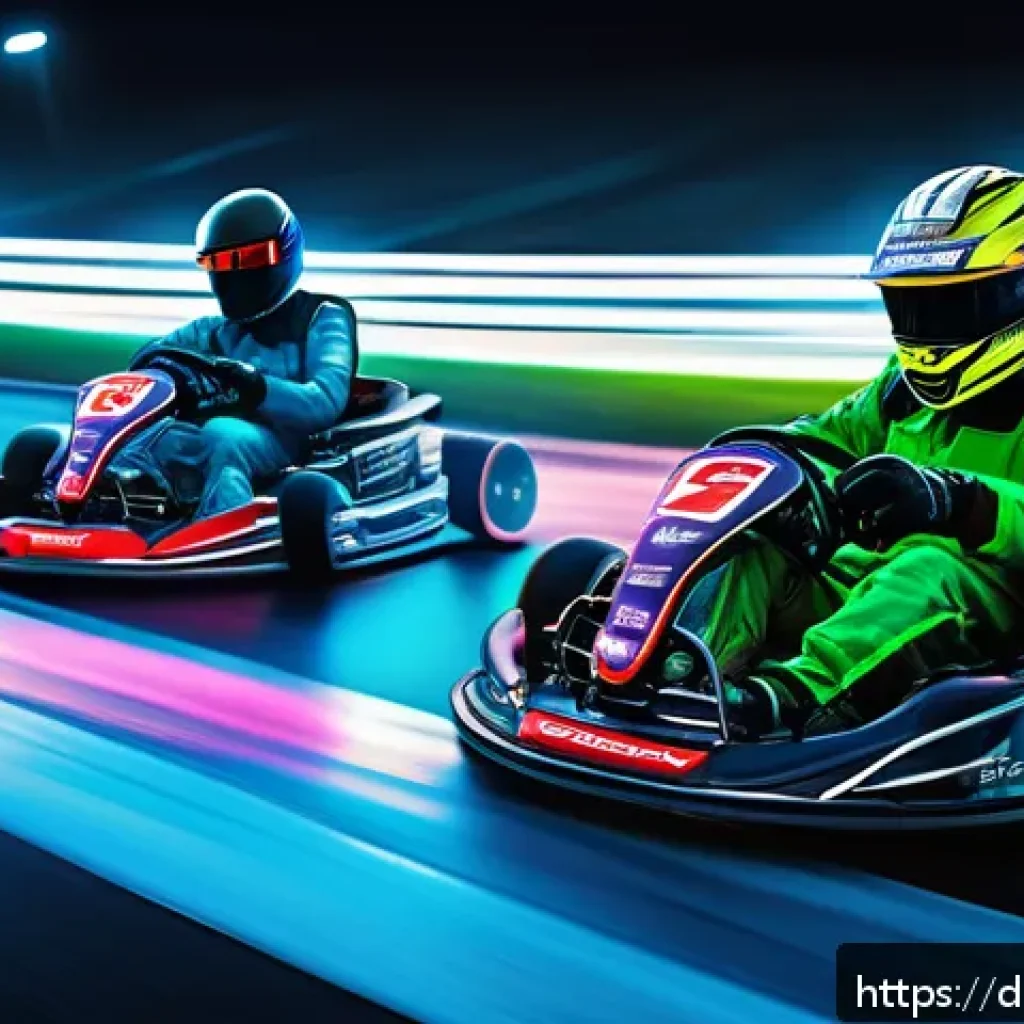 카트라이더 신규 업데이트와 글로벌 유저 피드백 - A dynamic kart racing scene on a futuristic track featuring sharp, challenging curves that emphasize...