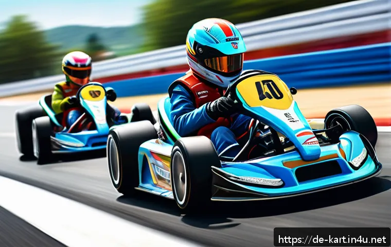 카트라이더 팬아트와 커뮤니티 - A vibrant digital illustration capturing the essence of KartRider’s dynamic racing scenes in a semi-...