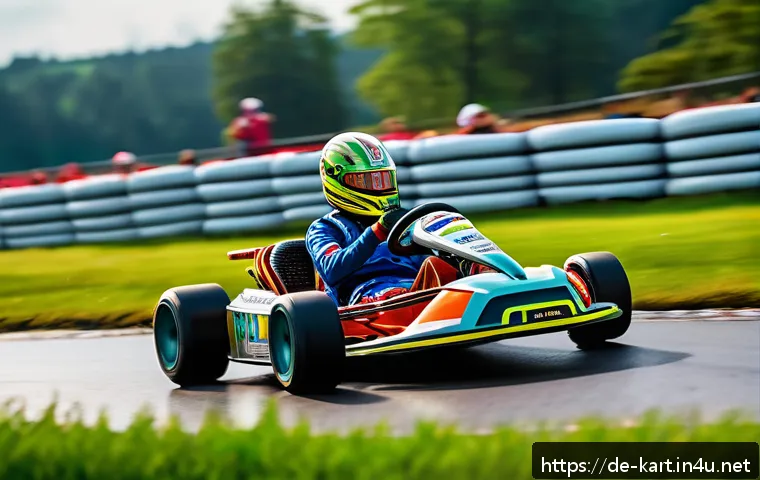 카트라이더 아이템전 상위권 전략 - A dynamic kart racing scene on a winding, narrow track with multiple sharp curves and tight corners,...