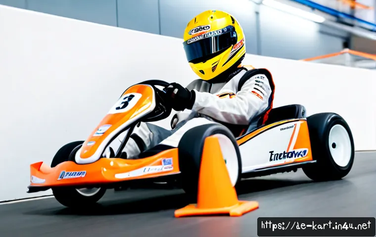 Home 17 카트라이더 초보 유저와 드리프트 노하우 - Photorealistic beginner-friendly indoor go-kart training scene in a modern German racing hall, young...